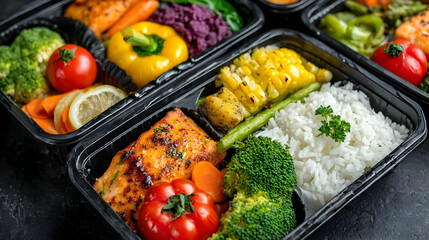 Healthy Meal Prep: Grilled Salmon with Rice and Veggies