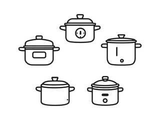Vector Illustration Of Pressure Cooker Design