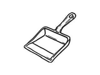  vector outline of dustpan cleaning tool