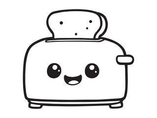Vector Toaster Kitchen Appliance Drawing.