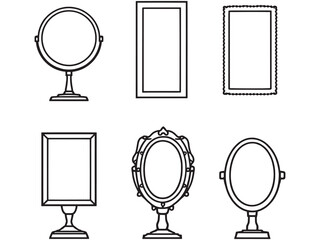 Vintage Style Handheld Mirror Illustration