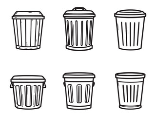 Waste Trash Bin Simple Vector