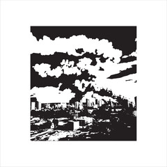 Fototapeta premium FIRE COULD ART DESIGN BLACK AND WHITE