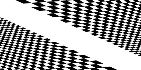 Black and white checkered pattern . Chess pattern . Black and white square background . Checkered wallpaper . Vector illustration