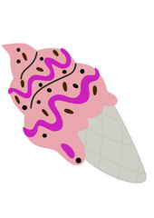 ilustration of strawberry pink ice cream 