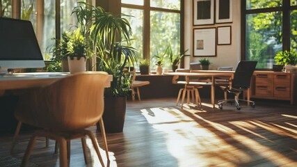 A wooden desk with a modern computer on top, ideal for home or office use