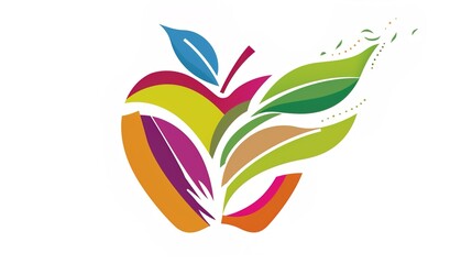 Red Education Apple Symbol on Stacked Books with Graduation Cap and Pencil, Minimalist Knowledge Icon on Chalkboard Background for Academic Branding and Teacher Appreciation