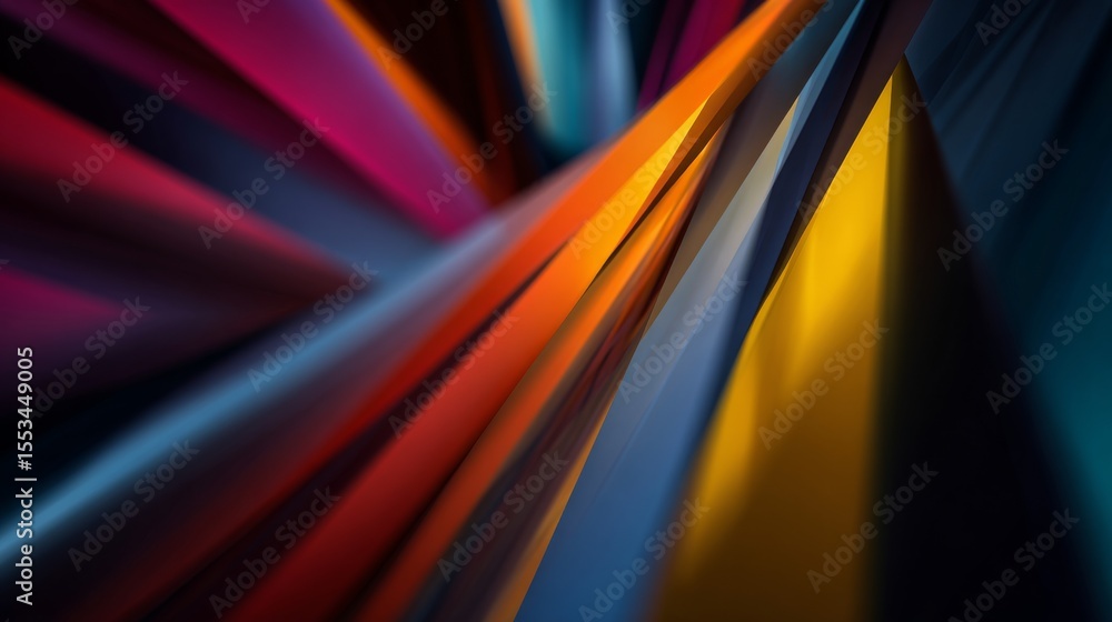 Poster a dynamic abstract background with sharp angles and vivid colors, creating a sense of movement and e
