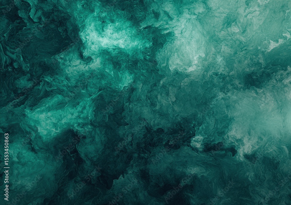 Poster abstract dark green swirling patterns with texture and depth