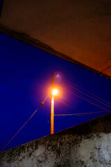 cable car at night