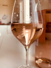 glass of rose wine