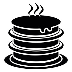 Stacked Pancakes with Syrup Illustration Delicious Breakfast Treat Foodie Delight Sweet Indulgence Culinary Art Simple Black and White Icon