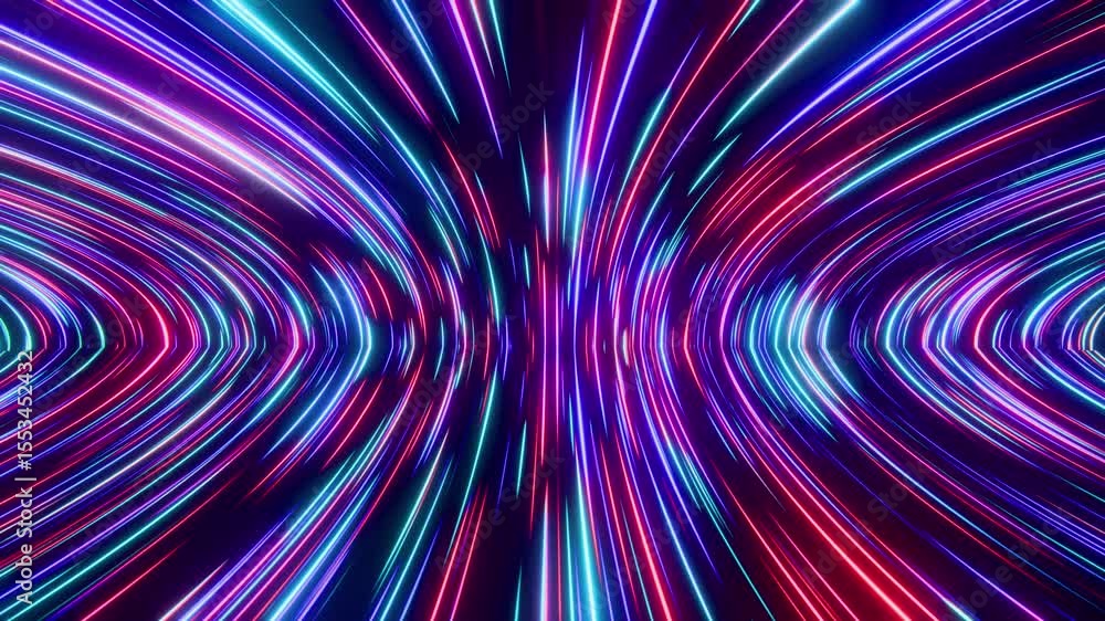 Poster radiant pulse neon symmetry in motion dynamic loop animation