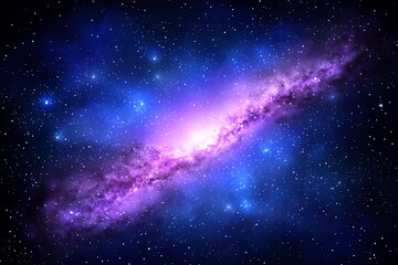 Obraz premium Cosmic Nebula Vibrant Purple and Blue Interstellar Clouds
