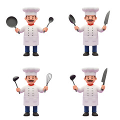 Chef with Pan and Spoon