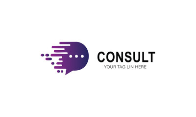 Consulting Chat Bubble Logo: Communication, Idea & Strategy for Business & Advisory Services