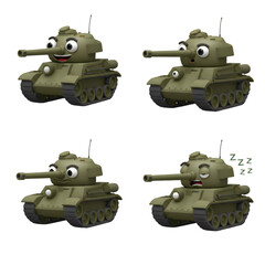 Three Green Tanks