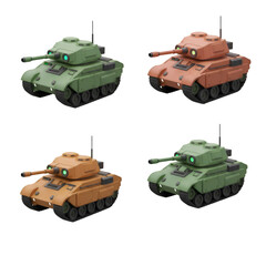 Four Colored Tanks
