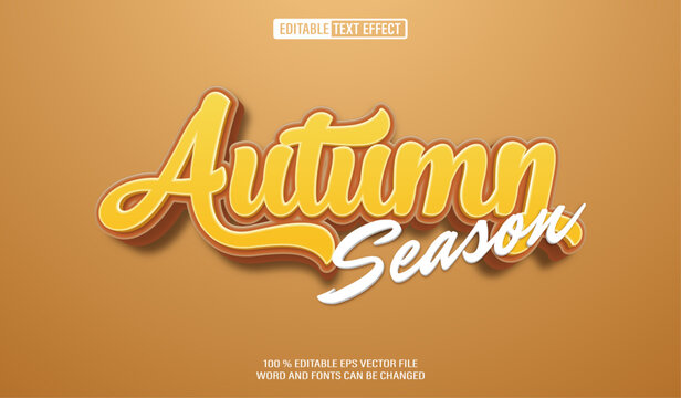 Editable 3d text style effect - Autumn Season text effect Template