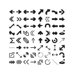 Collection of Black Arrow Symbols and Directional Icons