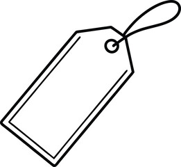 Simple Black Line Price Label - Outline Vector Graphic
