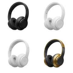 Four White Headphones