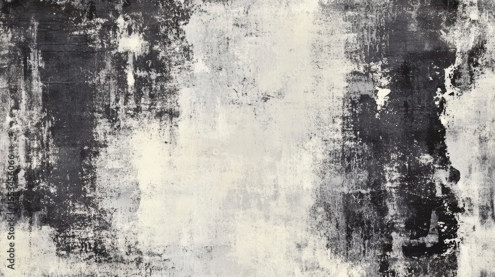Poster abstract grayscale textured background with dark and light brush strokes.