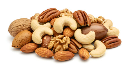 nuts on white background