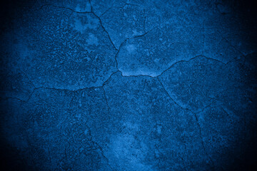 Old wall pattern texture cement blue dark abstract  blue color design are light with black gradient...