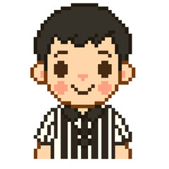Naklejka premium Flat Design Pixel Art Referee Illustration