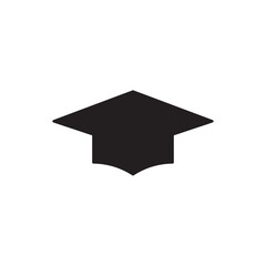 Flat graduation cap icon. Simple academic cap design clean and symbolic.