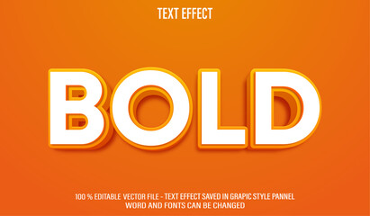 Orange Bold 3d editable text effect style