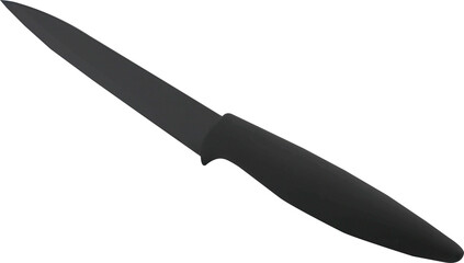 black knife on transparent background