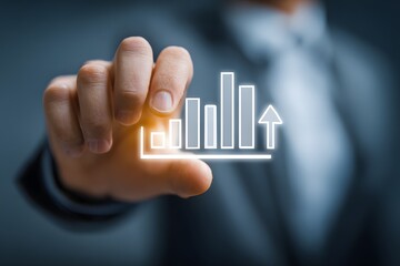 Business Growth Chart with Hand.
