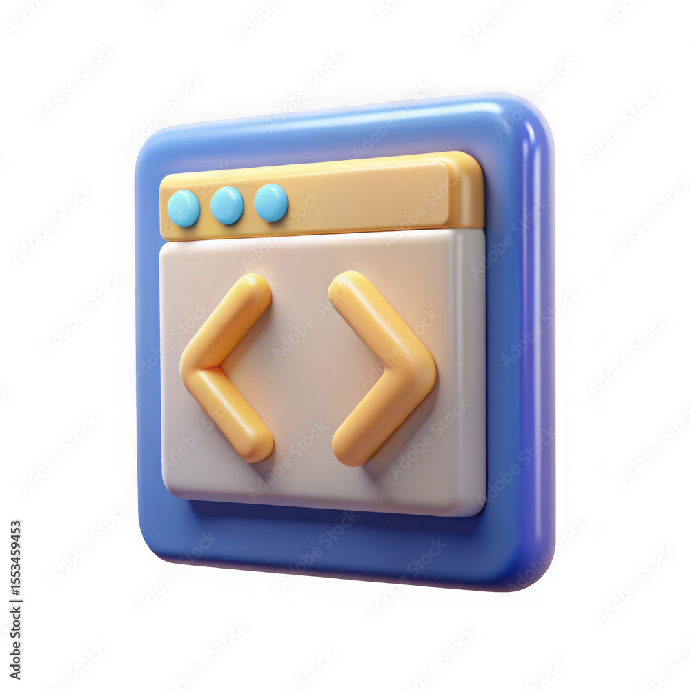 Poster code symbol on blue frame on transparent background