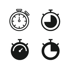 collection of 4 stopwatch icons. stock illustration