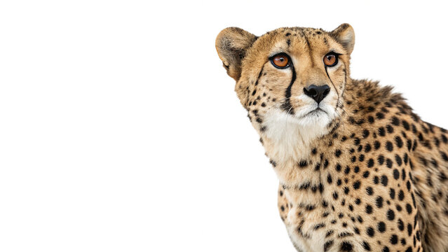 cheetah looking at camera isolated on transparent background
