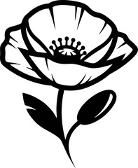 Decorative poppy flower border vector, floral seamless design with blooming poppies, ideal for textile patterns, frames, or nature-themed designs.