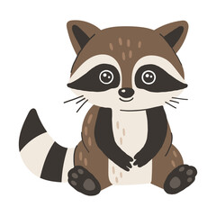 Wild animal isolated, cute forest animal, kids vector, cartoon style illustration