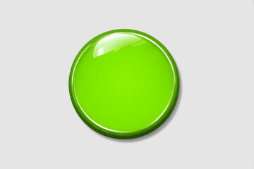 Bright green circular button on a neutral background