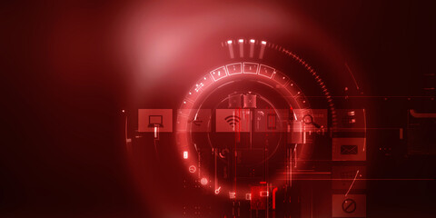 2d illustration Digital Abstract technology background
