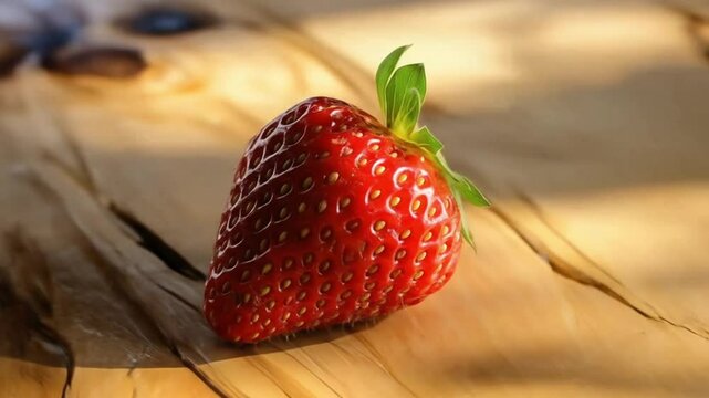 strawberry on wooden background