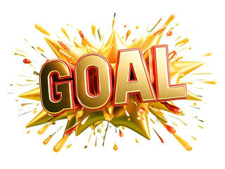 4 K H D Animation Gold G O A L Word Exploding with Yellow Splashes isolated on a transparent background