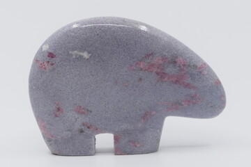 Lepidolite with Pink Tourmaline Zuni Bear