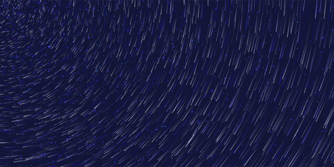 Abstract background radial blurred stars rotating. Night sky dark. Futuristic concept.