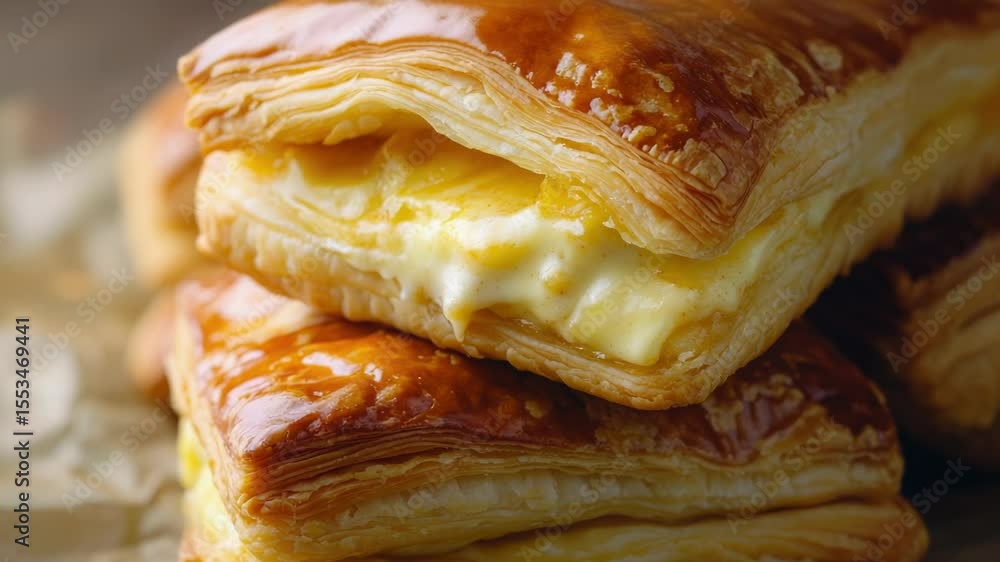 Poster a stack of croissants piled high for display or serving