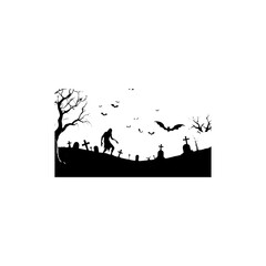 zombie silhouette – vector illustration 