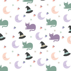 Halloween Pattern textile design and Illustrator vector file.  pattern design for decorating, wallpaper, wrapping paper, fabric, backdrop and etc.