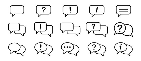 Fototapeta premium Comment icon speech bubble symbol. Speech bubble collection . Cloud speech bubbles collection. Black speech bubble . Vector illustration