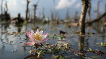 pink water lily